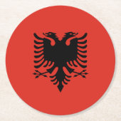 albanische Flagge Runder Pappuntersetzer (Vorderseite)