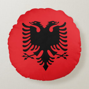 albanische Flagge Rundes Kissen