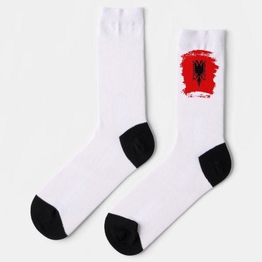 albanische Flagge Socken (Linkes Detail)