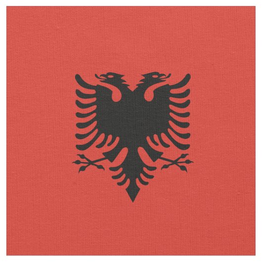 albanische Flagge Stoff (Nahaufnahme)