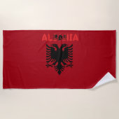 Albanische Flagge Strandtuch (Vorderseite)