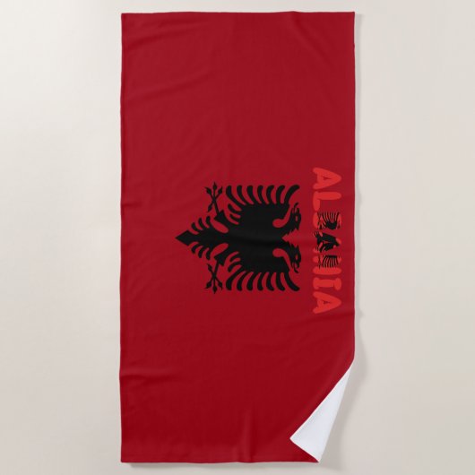 Albanische Flagge Strandtuch (Vorderseite)