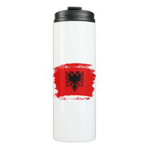 albanische Flagge Thermosbecher