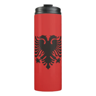 Albanische Flagge überall Thermosbecher