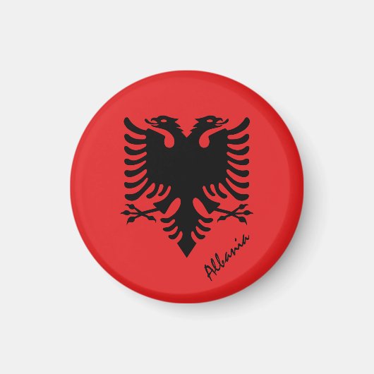 Albanische Flagge und Albanien - Reisen, Urlaub/Sp Magnet (Vorne)