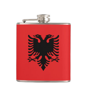 Albanische Flagge und Herz, Albanien reisen/Sportf Flachmann