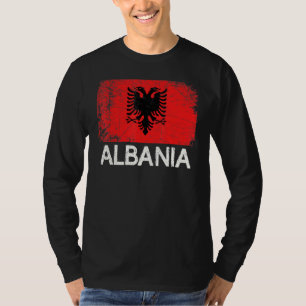 Albanische Flagge Vintage Hergestellt in Albanien T-Shirt
