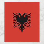 albanische Flagge Weinetikett (Einzelnes Label)