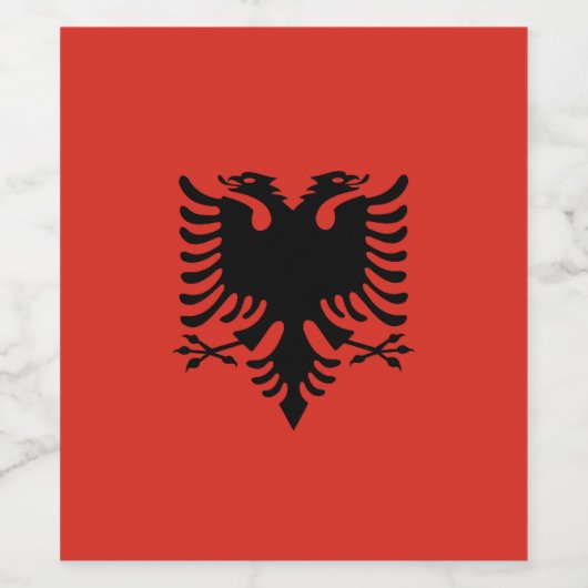 albanische Flagge Weinetikett (Einzelnes Label)