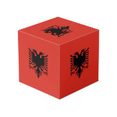 albanische Flagge Würfel (Rückseite Schrägansicht)