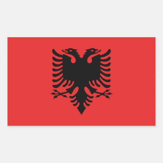 Albanische Flaggenkleber Rechteckiger Aufkleber (Vorderseite)