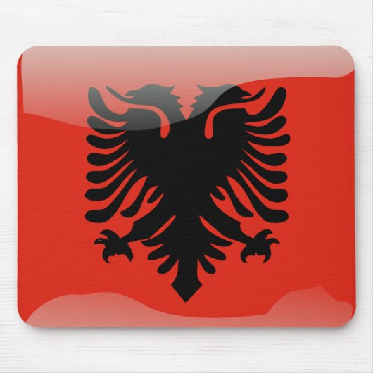 Albanische glänzende Flagge Mousepad (Vorne)