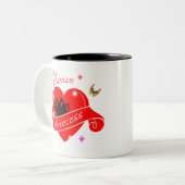 Albanische Liebe Zweifarbige Tasse (Vorderseite Links)