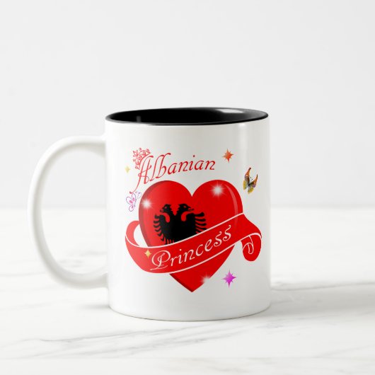 Albanische Liebe Zweifarbige Tasse (Links)