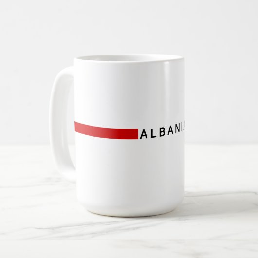 albanische Minimalflagge Kaffeetasse (Vorderseite Links)