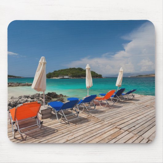 Albanische Riviera, Ksamil, Stadtstrand Mousepad (Vorne)