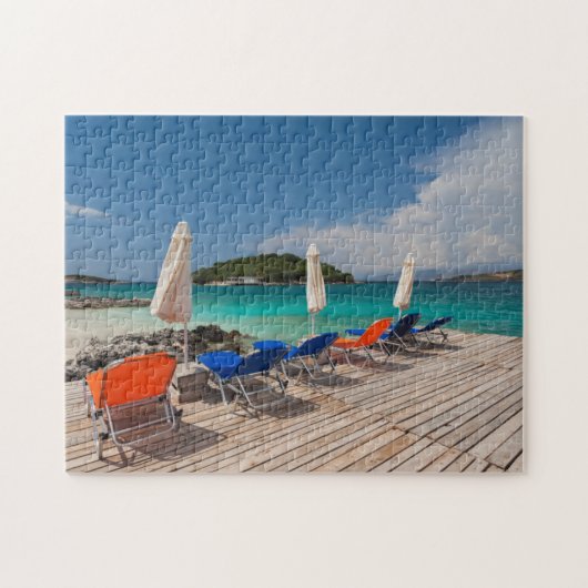 Albanische Riviera, Ksamil, Stadtstrand Puzzle (Horizontal)