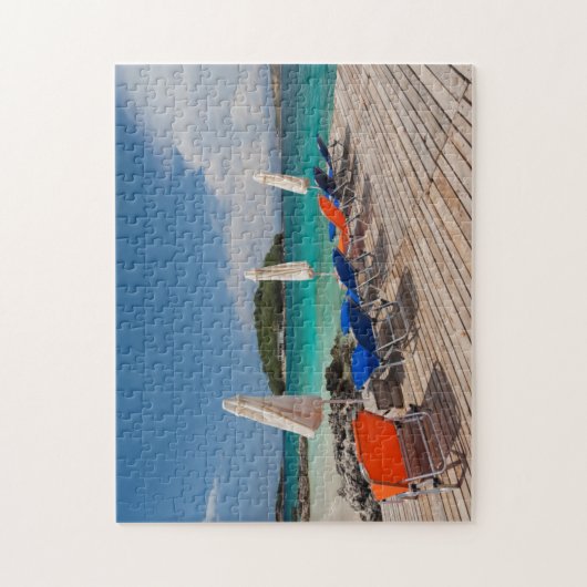 Albanische Riviera, Ksamil, Stadtstrand Puzzle (Vertikal)