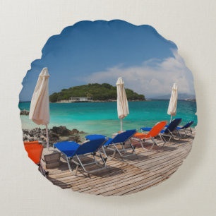 Albanische Riviera, Ksamil, Strandpromenade Rundes Kissen