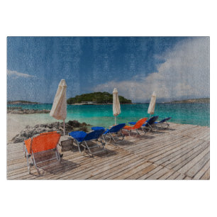 Albanische Riviera, Ksamil, Strandpromenade Schneidebrett