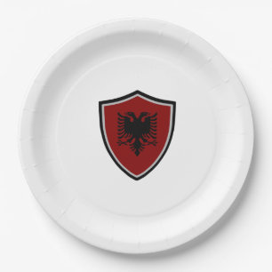 Albanische Schildflagge Pappteller