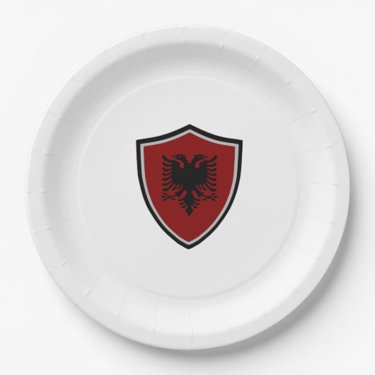 Albanische Schildflagge Pappteller (Vorderseite)