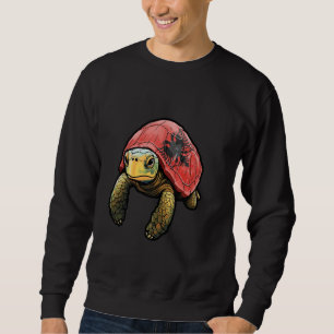 Albanische Schildkrötenflagge Niedlich Albaniens N Sweatshirt