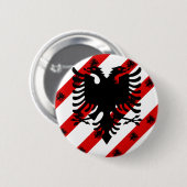Albanische Streifenflagge Button (Vorne & Hinten)