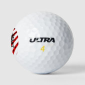 Albanische Streifenflagge Golfball (Logo)