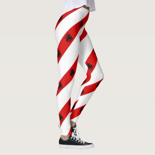Albanische Streifenflagge Leggings (Rechts)