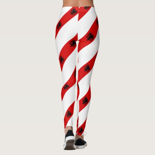 Albanische Streifenflagge Leggings (Rückseite)