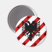 Albanische Streifenflagge Magnet (Vorderseite/Rückseite)