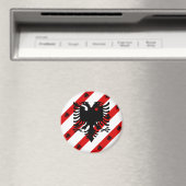 Albanische Streifenflagge Magnet (In Situ (Geschirrspüler))