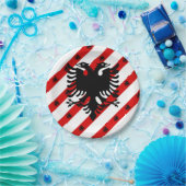 Albanische Streifenflagge Pappteller (Party)