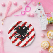 Albanische Streifenflagge Pappteller (Party)