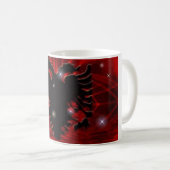 ALBANISCHE TASSEN-GLÄNZENDE FLAGGE KAFFEETASSE (VorderseiteRechts)