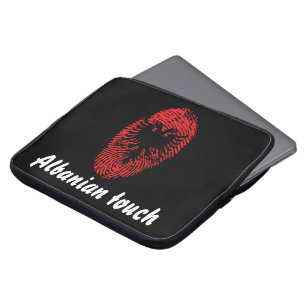 Albanische Touchfingerabdruckflagge Laptopschutzhülle