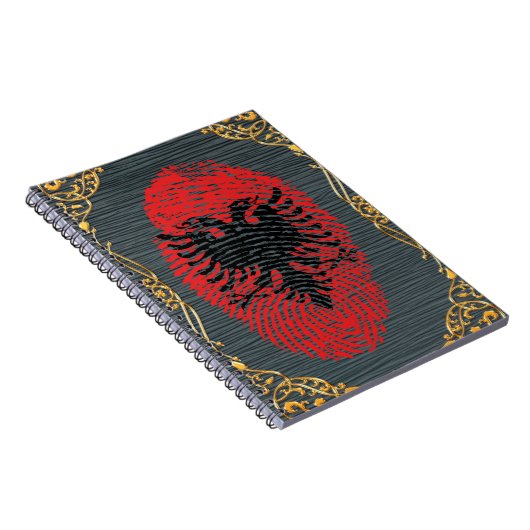 Albanische Touchfingerabdruckflagge Notizblock (Rechte Seite)