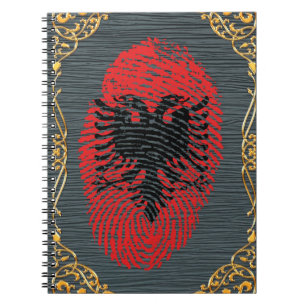 Albanische Touchfingerabdruckflagge Notizblock