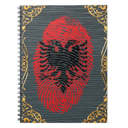 Albanische Touchfingerabdruckflagge Notizblock (Vorderseite)