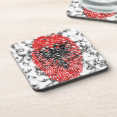 Albanische Touchfingerabdruckflagge Untersetzer (Linke Seite)