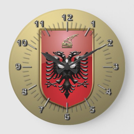 Albanische Wappen Große Wanduhr (Vorderseite)