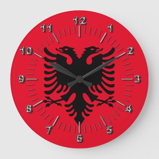 Albanische Wappen Große Wanduhr (Vorderseite)