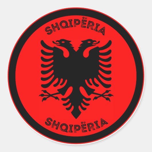 Albanischer Adlerzirkel Runder Aufkleber (Vorderseite)