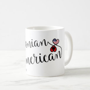 Albanischer Amerikaner entwirrte Herz-Tasse Kaffeetasse