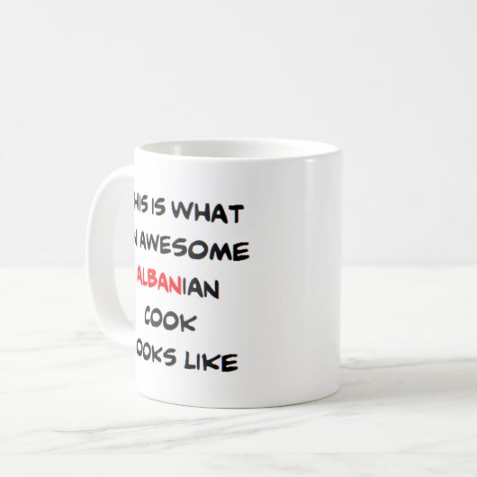 Albanischer Koch, phantastisch Kaffeetasse (Vorderseite Links)