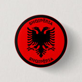 Albanischer Schwarzer Adler Kreisform  Button (Vorderseite)