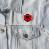 Albanischer Schwarzer Adler Kreisform  Button (Beispiel)