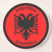 Albanischer Schwarzer Adler Kreisform Getränkeuntersetzer (Vorne)