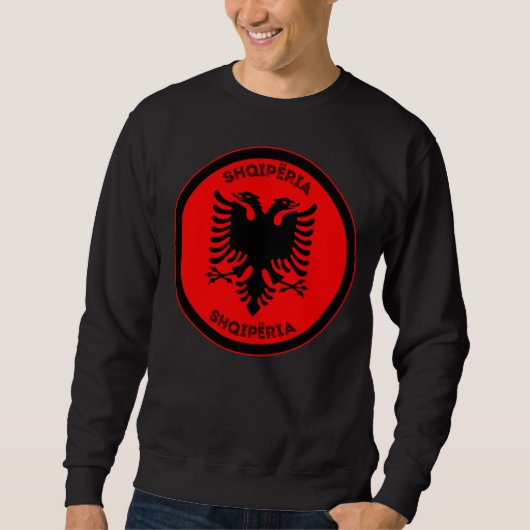 Albanischer Schwarzer Adler Kreisform  Sweatshirt (Vorderseite)
